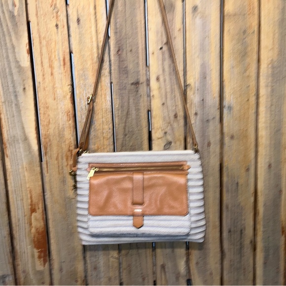 Fossil Canvas Bag with With Leather Trim - Picture 4 of 12